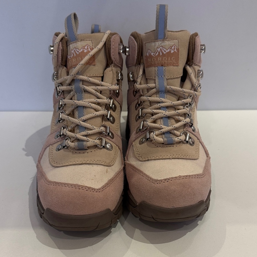 Vibram Tan and Brown Hiking Boots